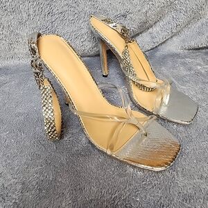 Elegant Silver High Heel Sandals